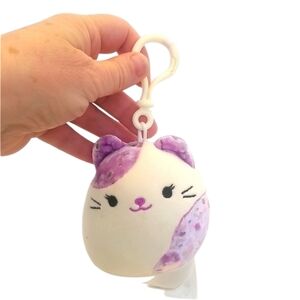 Squishmallows Velvet Squad Clip On Rune the Cat Velvet Plush Toy - Jazwares